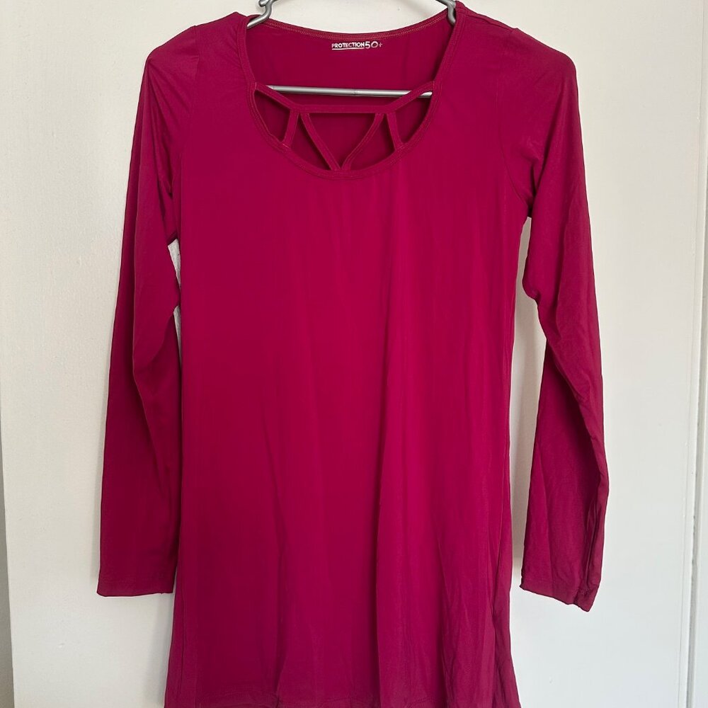 Brazilian Strappy Decollate Long Sleeve Tunic Blouse Top